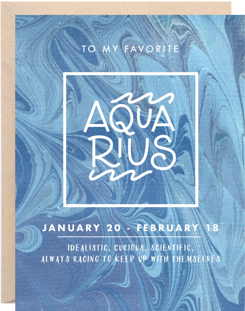 Aquarius Birthday Card (1024x1024), Png Download