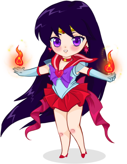 Sailor Mars By ~prywinko Looks Like Rach - Sailor Mars Render Chibi (500x636), Png Download