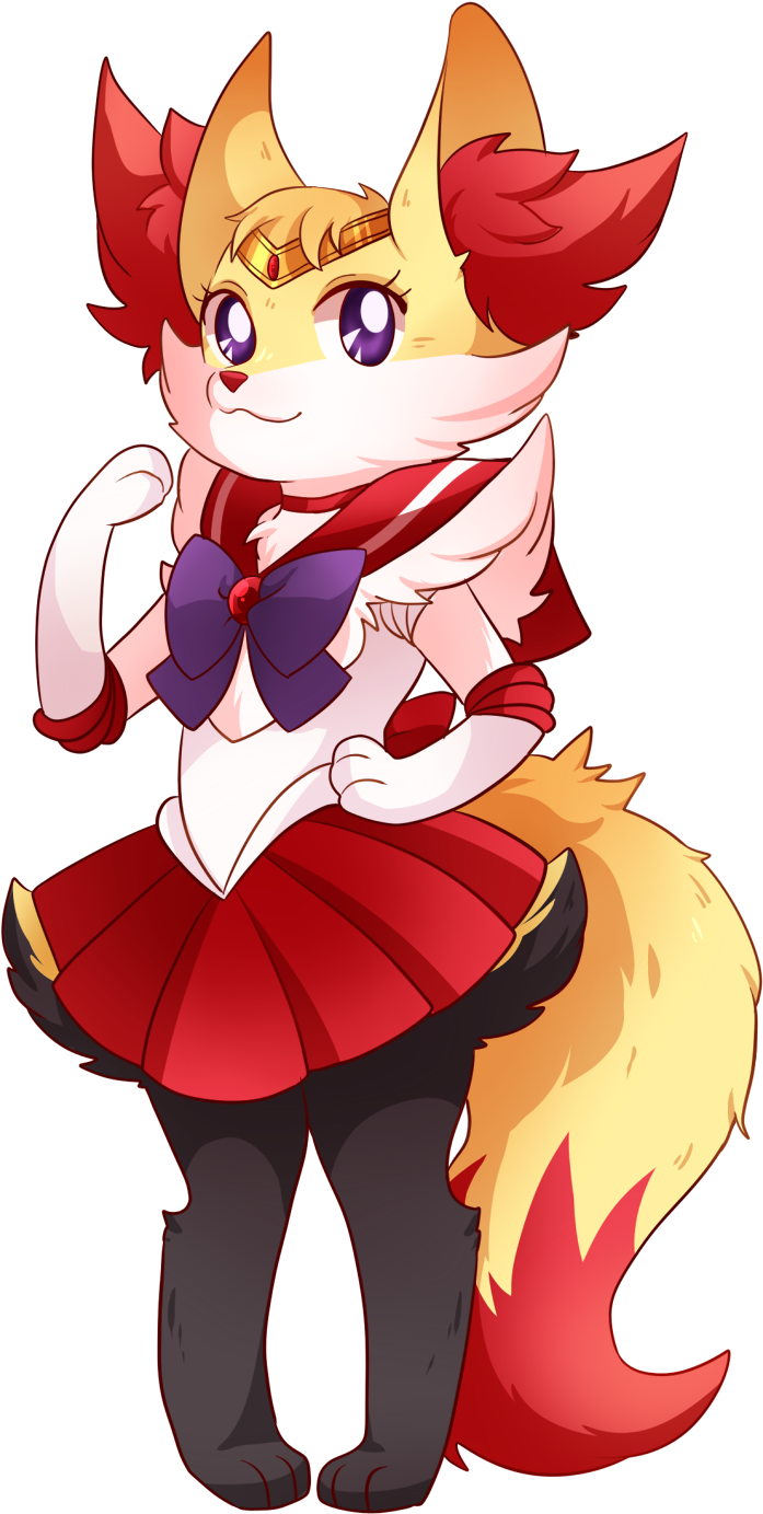 Braixen And Sailor Mars Drawn By Pink ( - Braixen Sailor Moon (800x1530), Png Download