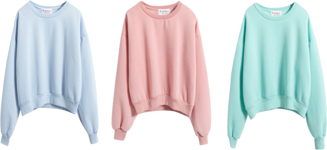 #833 / Mine / Sweater / Fashion / Sweatshirt / Pastel - Dotfashion Ladies Round Neck Long Sleeve Pink Tops (1144x544), Png Download