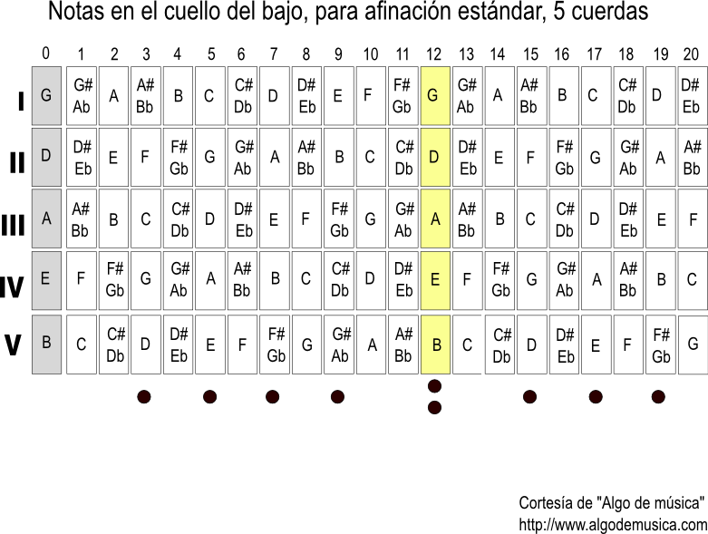 Download Diagrama Notas Bajo De 5 Cuerdas - Leer Tablaturas Bajo