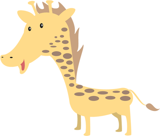 Happy Giraffe Cartoon - Giraffe (550x470), Png Download