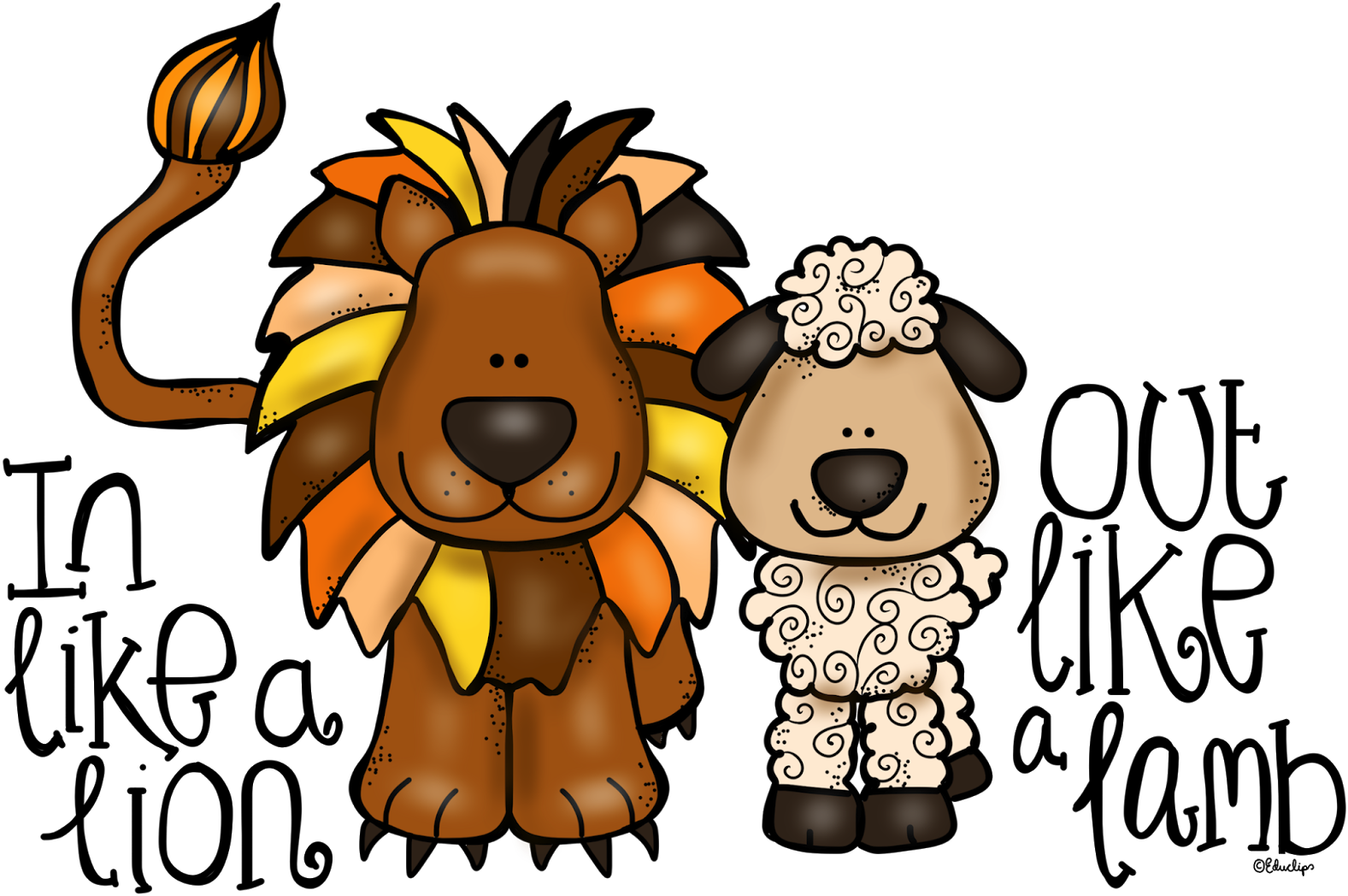 Free Vector Clipart Lamb Source - Like A Lion Out Like A Lamb Clipart (1600x1060), Png Download