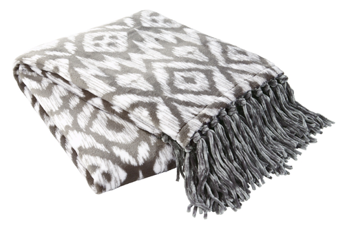 Plush Throw Blanket, Gray/white - Meradiso Wohndecke, 130 X 170 Cm - Wohndecken, Kissen (500x500), Png Download