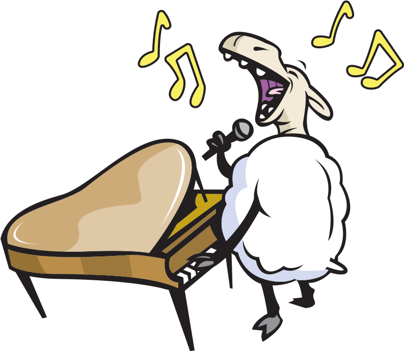 Lamb Clipart Mother - Sheep Playing Piano (800x700), Png Download