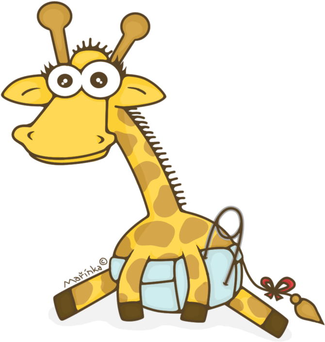 Relateret Billede - Baby Giraffe In Diaper Clipart (800x807), Png Download