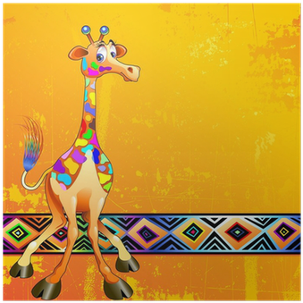 Giraffa Fantasia Colori D'africa-africa Colors Giraffe - Northern Giraffe (400x400), Png Download
