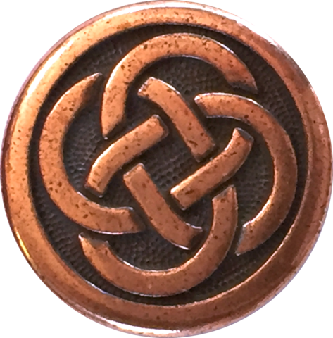 Celtic Knot Copper Metal Button 5/8" - Copper (473x480), Png Download
