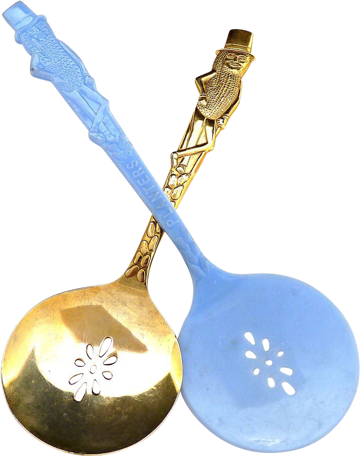 Peanut Spoons Planters Peanut Gold Blue - Planters (894x894), Png Download