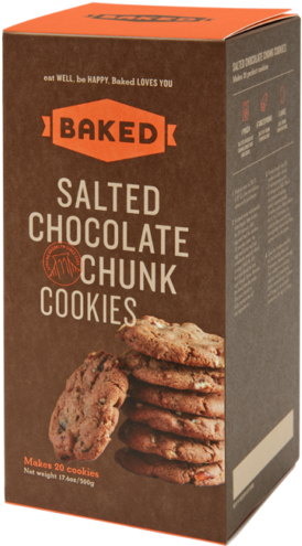 Salted Chocolate Chunk Cookies - Baking (1024x579), Png Download