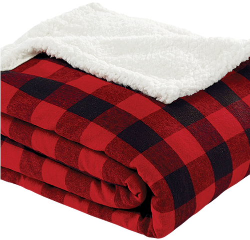Lumberjack Sherpa Throw - Eddie Bauer King Plush Cabin Plaid Sherpa Blanket, (500x500), Png Download