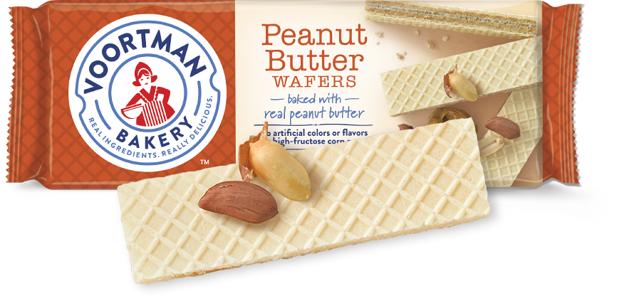 Peanut Butter Wafers - Voortman Wafers, Peanut Butter - 14.1 Oz (866x416), Png Download