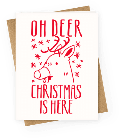 Oh Deer Christmas Is Here - Christmas Cards For T (484x484), Png Download