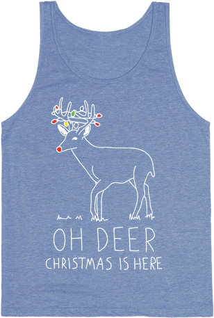 Oh Deer Christmas Is Here Tank Top - Active Tank (484x484), Png Download