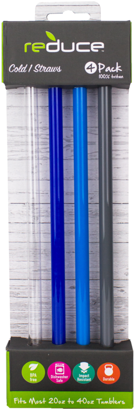 Shop Reduce Accessories - Reduce Cold-1 Bold Colored Tritan Straws, 4ct- Fits (335x1024), Png Download