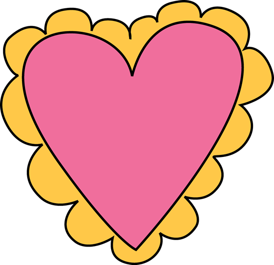 Pink And Yellow Valentine's Day Heart - Pink And Yellow Heart (550x532), Png Download