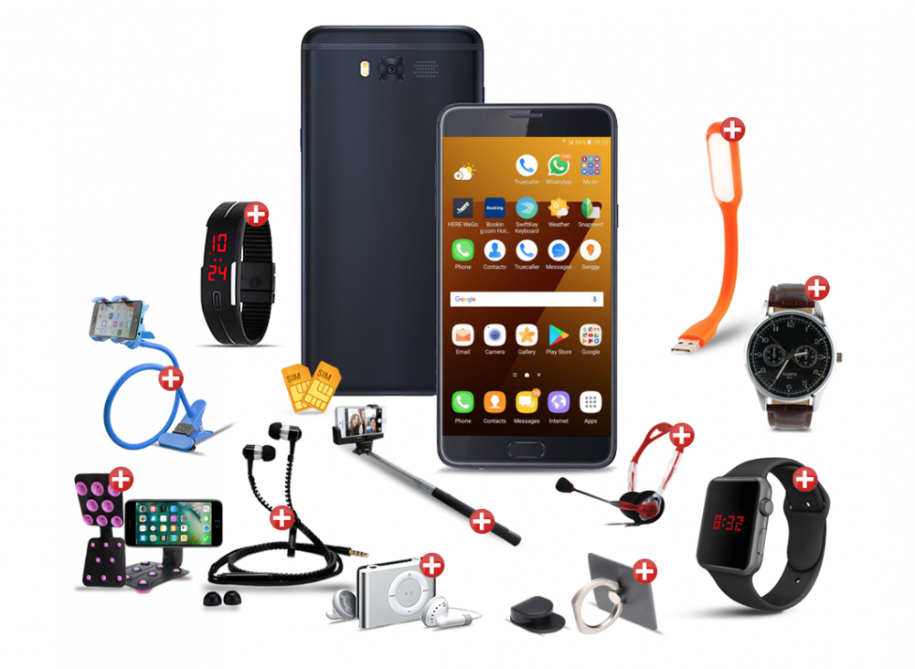 Mega 12 In 1 Bundle Offer, Bestel Hot9 Cell Phone, - Universal Long Lazy Mobile Phone Holder Stand (1000x1000), Png Download