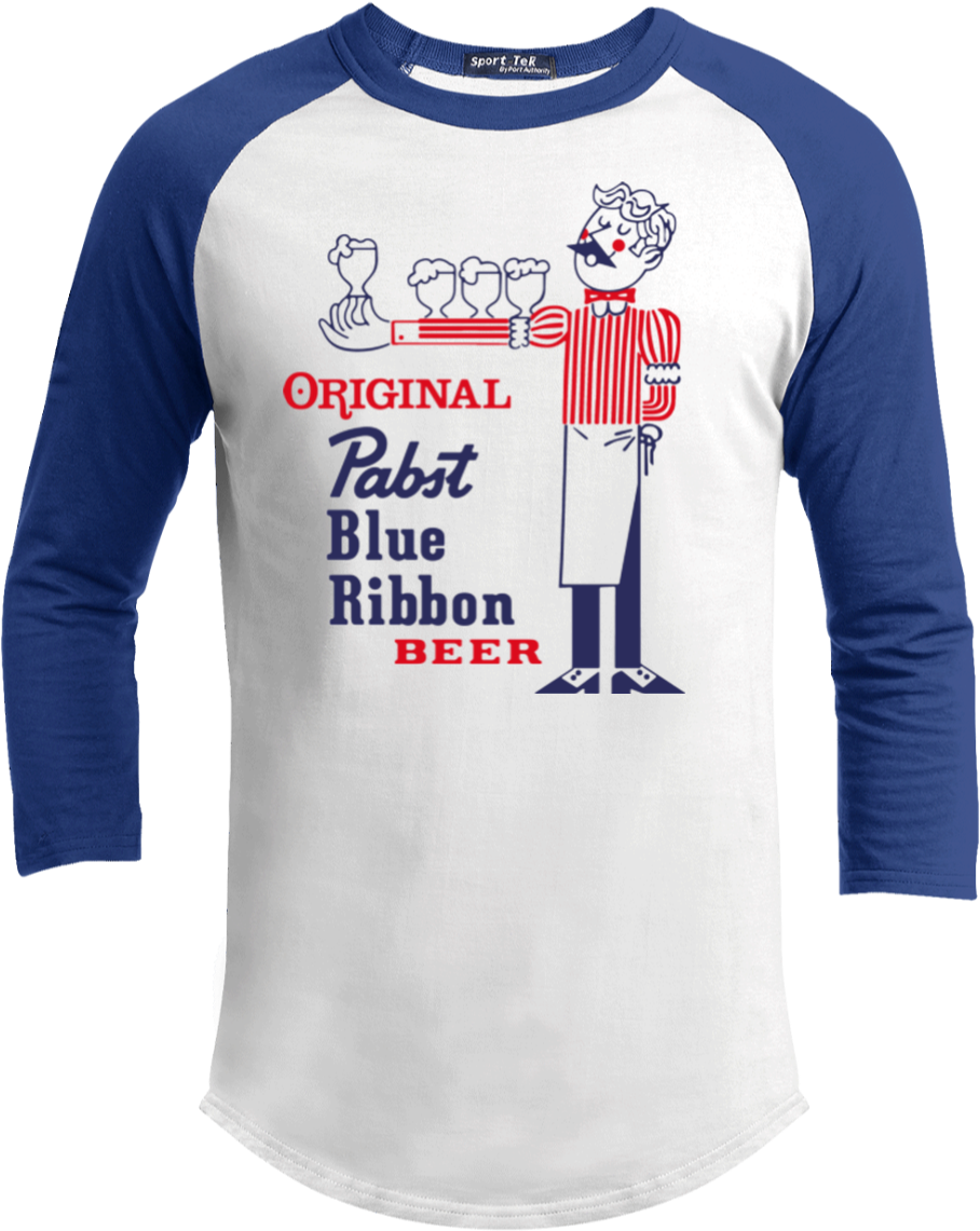 Pabst Blue Ribbon Beer Retro T200 Sport Tek - Long-sleeved T-shirt (1155x1155), Png Download