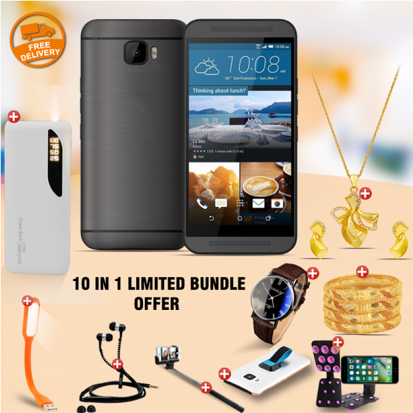 10 In 1 Limited Bundle Offer, Safari M8mini Smart Phone, - Htc One M9 Refurbished Cell Phone, Gunmetal Gray, Phc100083 (600x780), Png Download