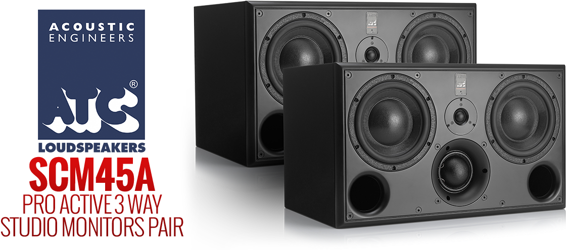 Atc Scm45a Pro Active 3 Way Studio Monitors Pair - Atc Scm45a Pro (pair) (1170x500), Png Download