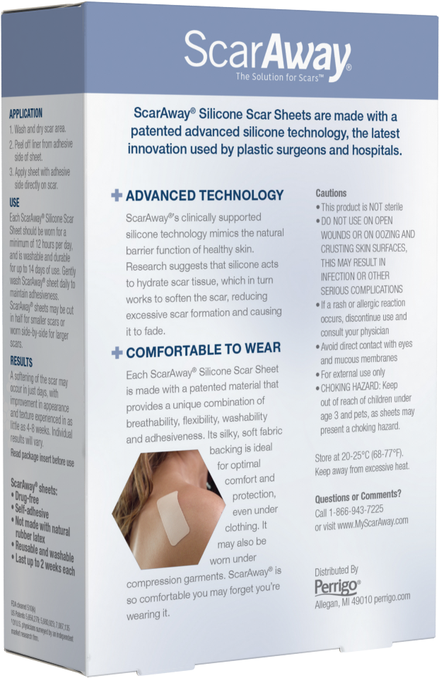 Scaraway® Silicone Scar Sheets Are Intended For Use - Scaraway Scar Sheets, Silicone, Reusable - 8 Sheets (1000x1000), Png Download