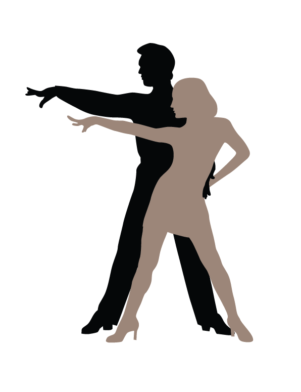 The Hustle - Siluetas De Baile Latino (596x775), Png Download
