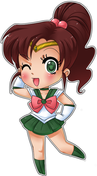 Sailor Jupiter Chibi Sailor Jupiter, Sailor Moon Character, - Sailor Moon Jupiter Chibi (340x613), Png Download