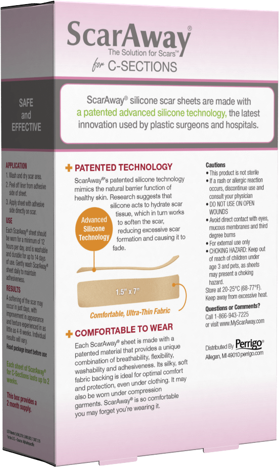 Scaraway C-sections Silicone Scar Sheets - Scaraway Professional Grade Silicone Scar Treatment (1000x1000), Png Download