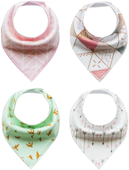 Cute Baby 4pcs Bibs - Baby Bandana Drool Bibs For Girls With Snaps 8 Pack (600x600), Png Download