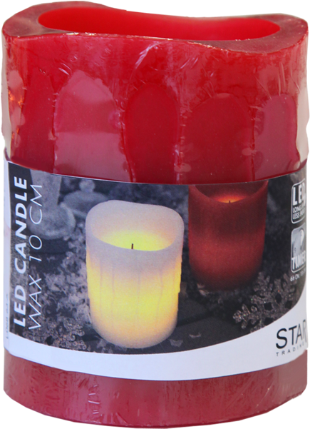 Led Pillar Candle Drip - Star 10 X 7.5 Cm Led Wax Candle, Red (600x600), Png Download