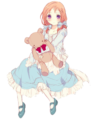 380477 - Cute Anime Girl Bear (340x431), Png Download