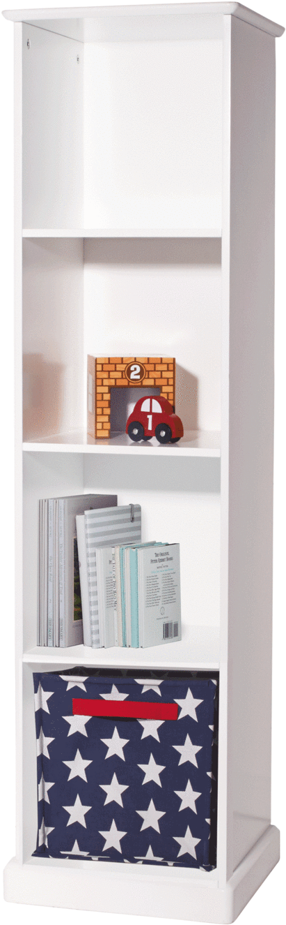 Abbeville Tall Four Cube Storage Unit In White With - Childrens Storage Unit Tall (1440x1440), Png Download