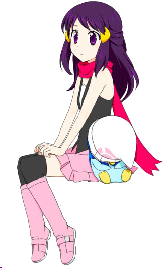 Pokemon Dawn Sitting Render By Dan1592 - Anime Character Sitting Png (324x530), Png Download