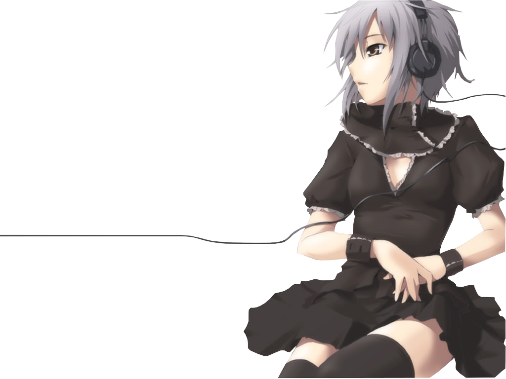 [ Img] - Anime Girl With Headphones (1024x768), Png Download