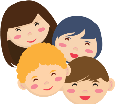 Children - 家庭 卡通 透明 (500x428), Png Download