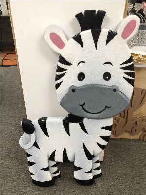 3d Baby Zebra Prop Standee 4 Feet Tall - Standee (400x400), Png Download