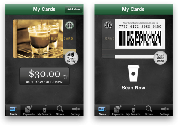 Starbucks Card App (593x421), Png Download