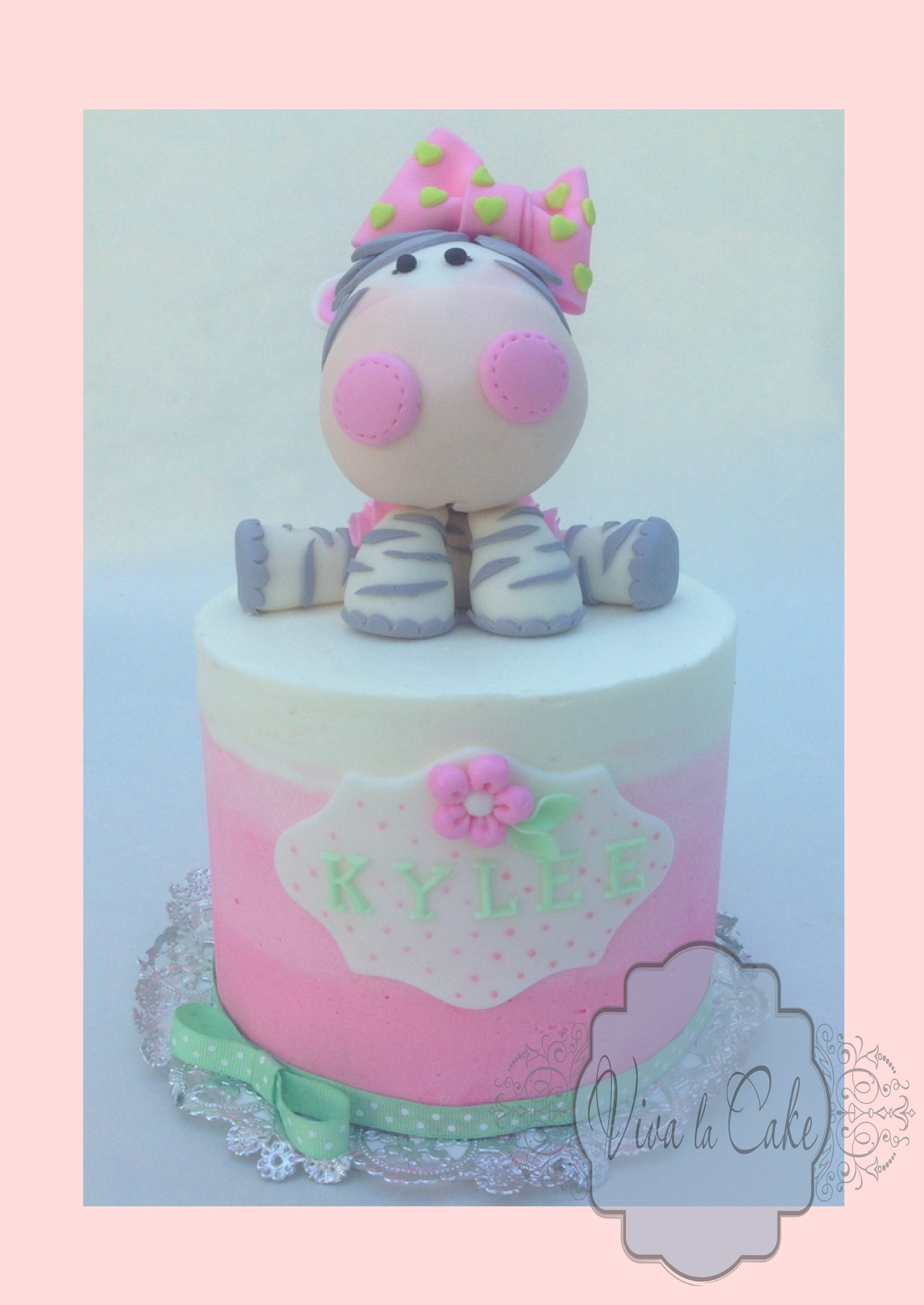 Baby Zebra Topper Made Out Of Fondant - Cake (2495x3524), Png Download