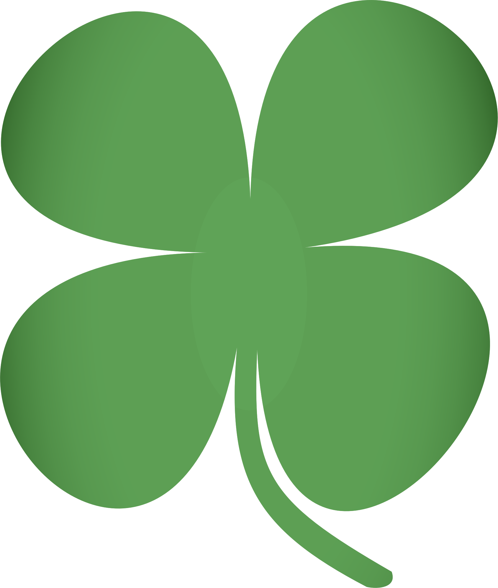 Shamrock Clipart - Transparent Background Four Leaf Clover Clip Art (1688x1993), Png Download