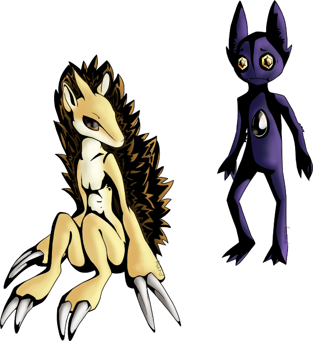 It's My Sandslash Oc Called Gobi And My Sableye Oc - Cartoon (614x669), Png Download