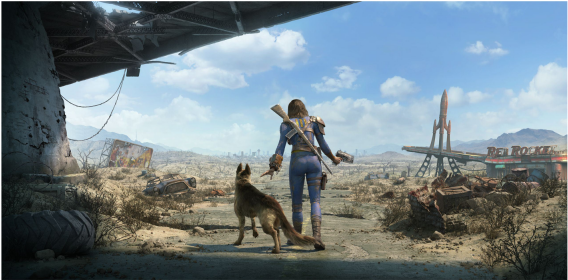 Fallout 4 Wall Decal Sole Survivor And Dogmeat (600x600), Png Download