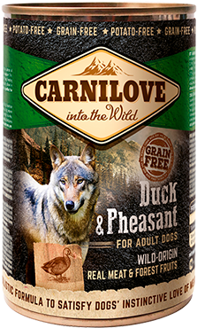 Cl Canned Duck - Carnilove Duck And Pheasant Dog Food - 6x 400g Cans (338x410), Png Download