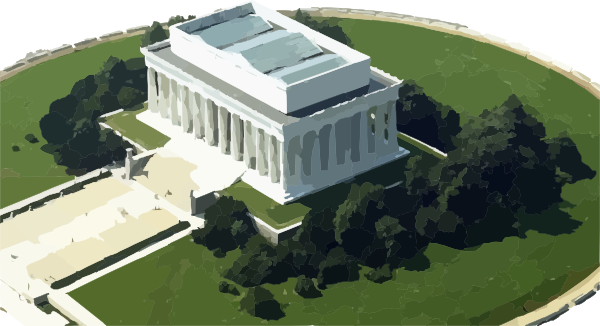 Lincoln Memorial Birds Eye (600x326), Png Download