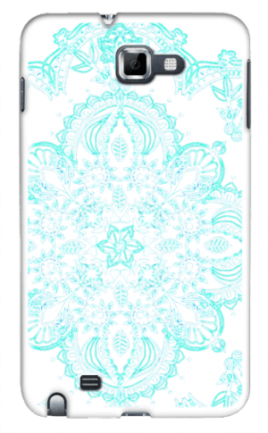 Aqua And White Lace Mandala - Mobile Phone (300x485), Png Download