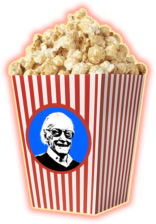 Stan Lee Popcorn Box - Popcorn (515x737), Png Download