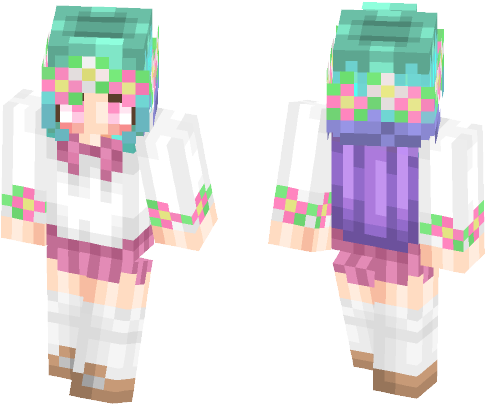 Cute Flower Anime Girl - Anime (584x497), Png Download