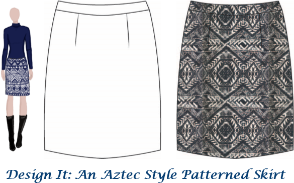An Aztec Style Patterned Skirt - Miniskirt (590x386), Png Download