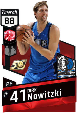 '08 Dirk Nowitzki Ruby Card - Jeremy Lin 2k18 Rating (325x475), Png Download