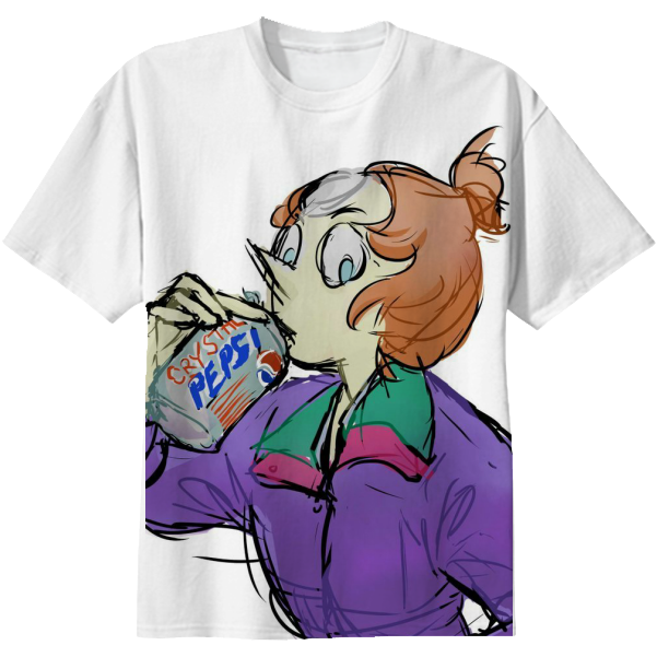 Crystal Pepsi Cotton T-shirt By Erica - T Shirt (608x621), Png Download