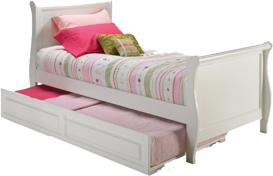 Png Cama - Atlantic Furniture Raised Panel Trundle Bed | White (615x427), Png Download